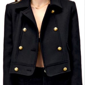 ZARA WOMAN NWT CROPPED METAL GOLD BUTTONS JACKET BLACK XS